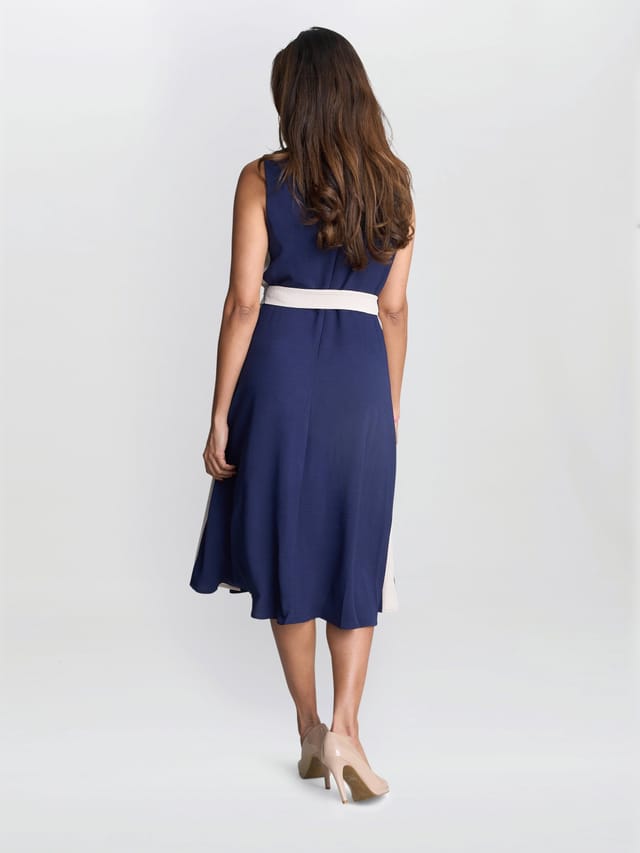 Gina Bacconi Gina Bacconi Women's Kendalls Two Tone Dress in Navy - 2
