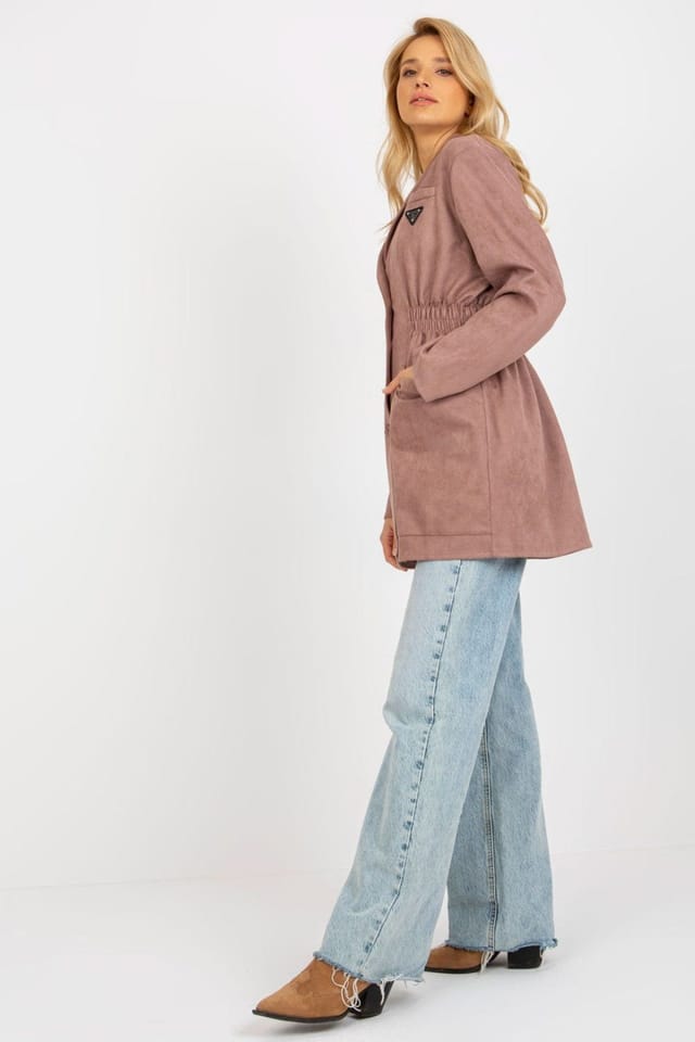 Love Lace Love Lace Women's Extended Jacket Style Button Coat in Pink - 2