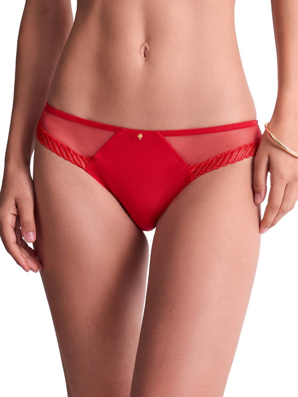 Aubade Aubade Women's Sheer Emotion Brazilian in Red - 4