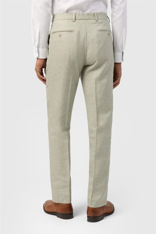 Ted Baker Ted Baker Men's Flat Fronted Slim Fit Suit Trousers in Light Grey - 2