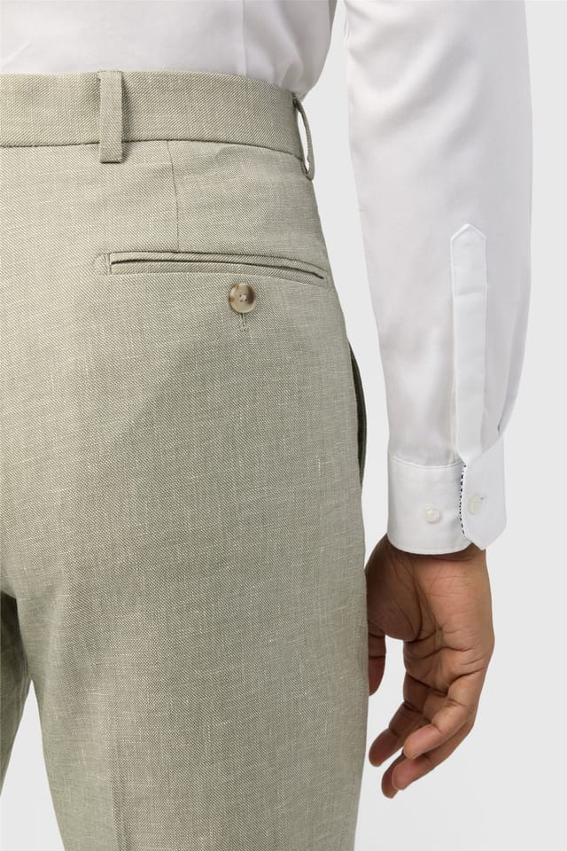 Ted Baker Ted Baker Men's Flat Fronted Slim Fit Suit Trousers in Light Grey - 3