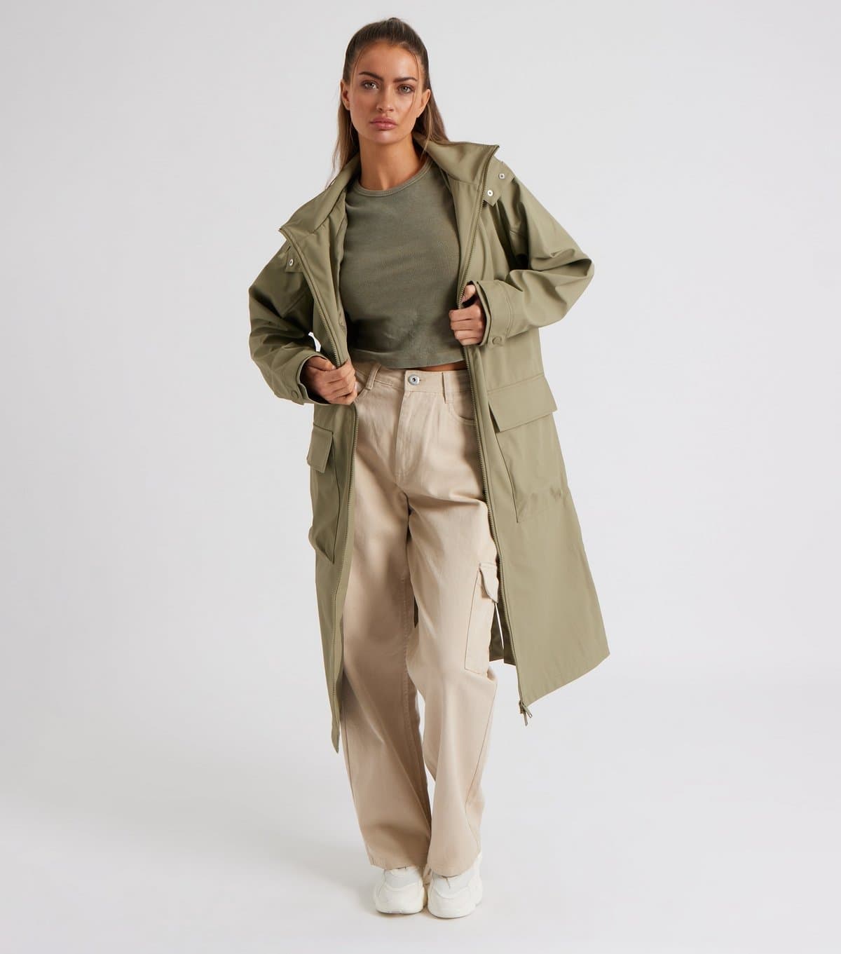 Urban Bliss Women's Green Hooded Raincoat Urban Bliss New Look
