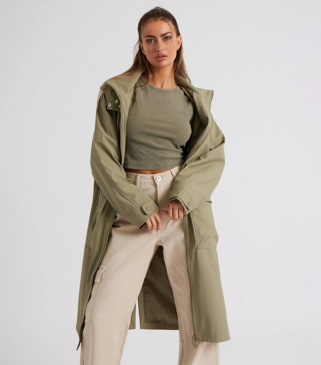 Urban Bliss Women's Green Hooded Raincoat Urban Bliss New Look - 2