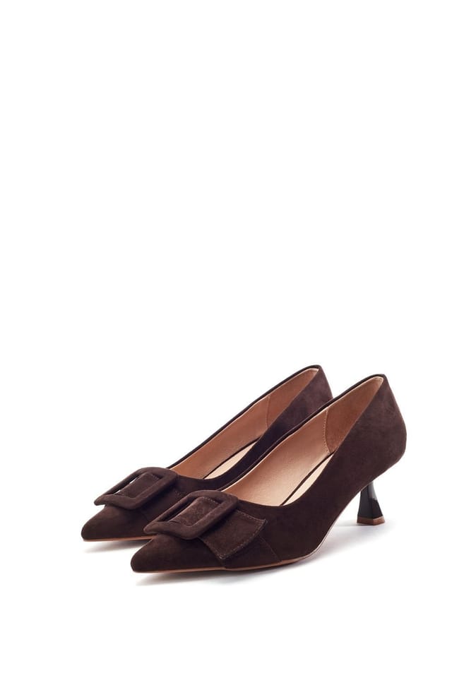 Moda In Pelle Moda In Pelle Women's 'Ghiselle' Alcantara Court Shoes in Brown - 2
