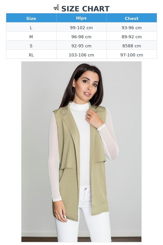 Love Lace Love Lace Women's Lightweight Long Collared Vest for Everyday in Green - 3