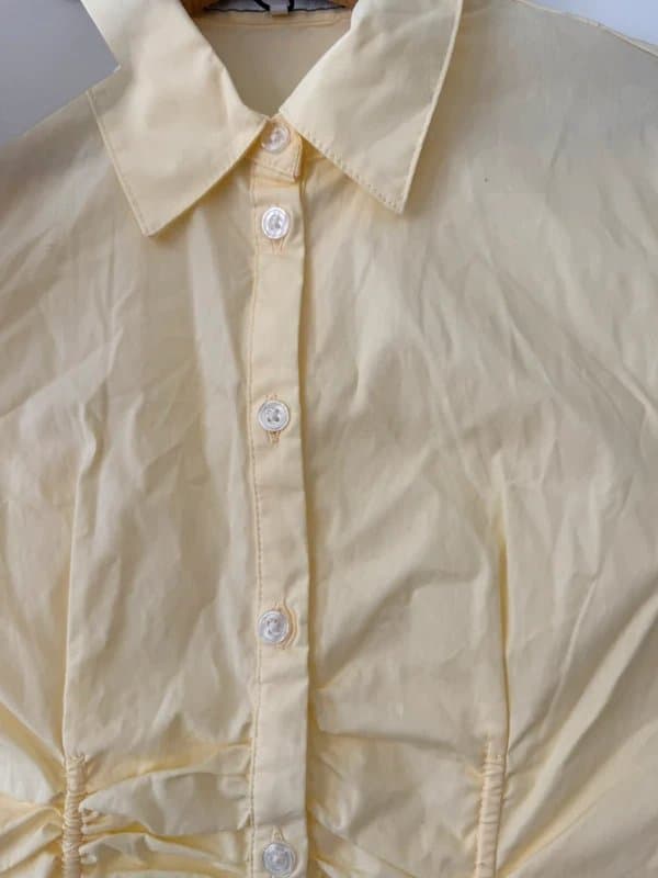 Bershka Bershka gathered poplin shirt size S