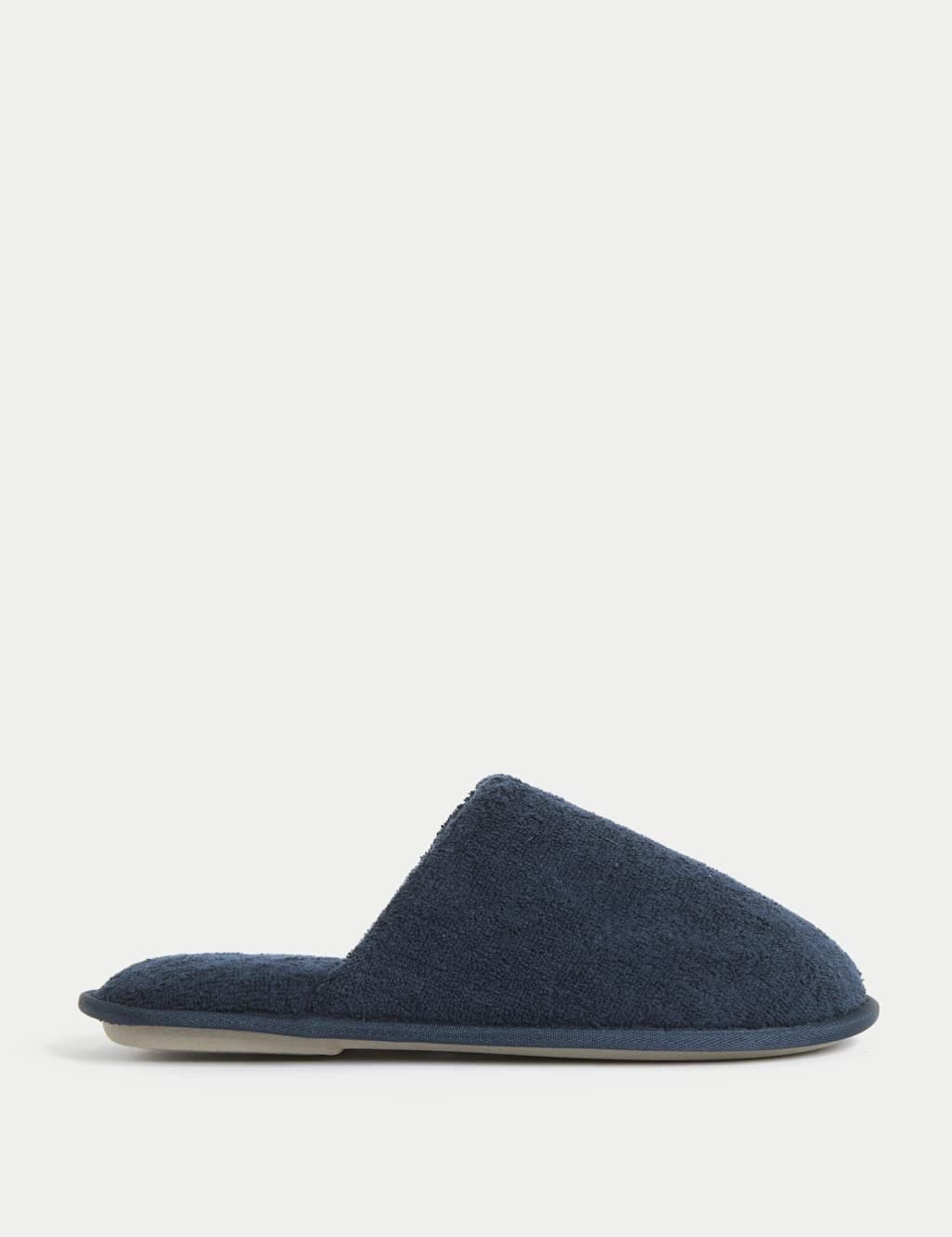 Marks & Spencer M&S Navy Towelling Mule Slippers with Freshfeet™