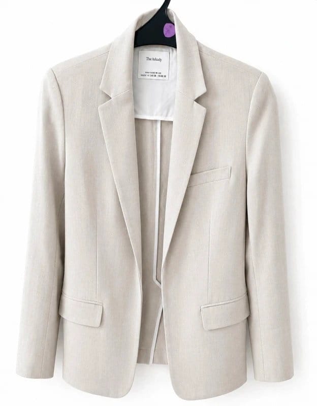 Bershka Cream Linen Blend Summer Blazer UK 8-10
