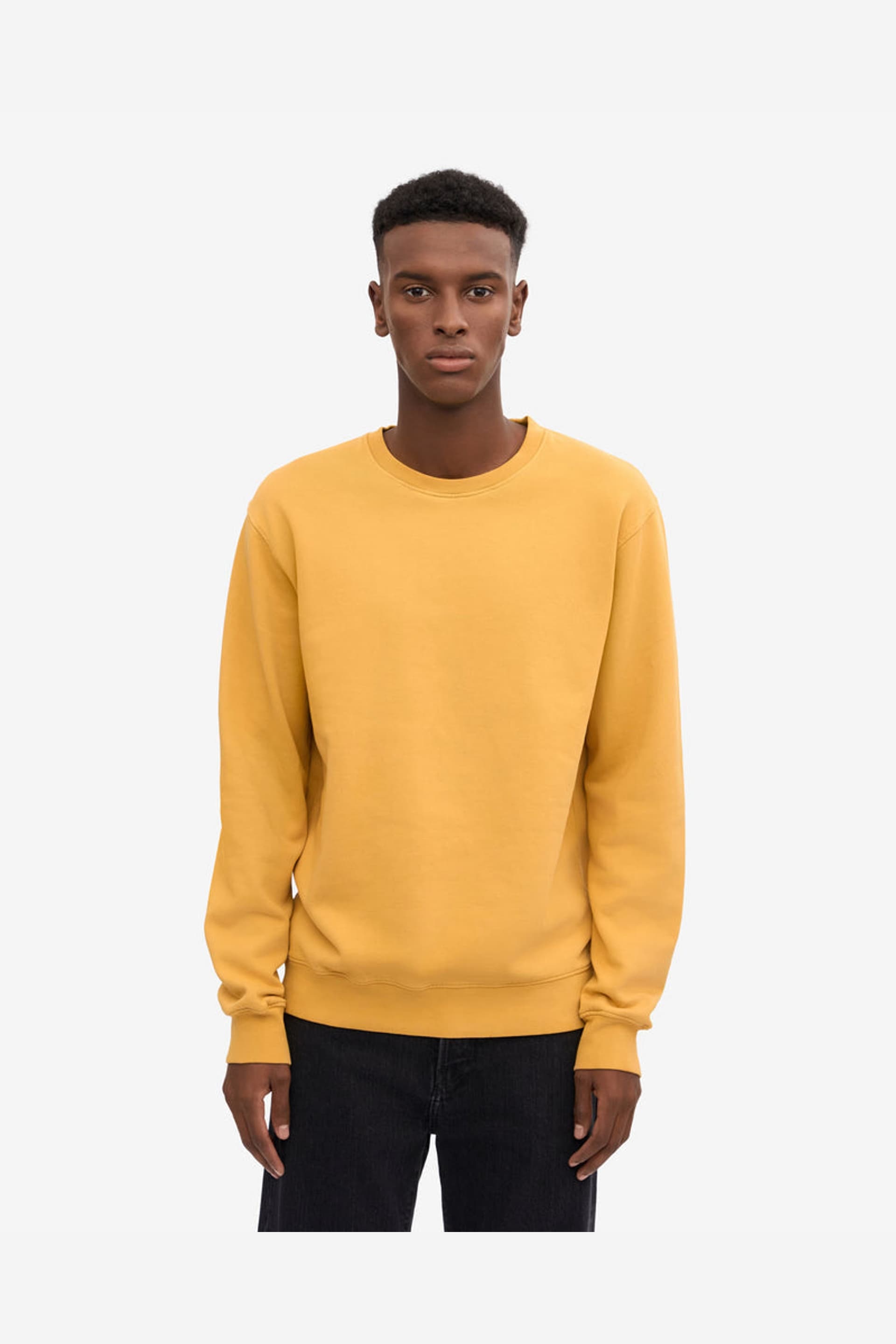 Colourful Standard Colourful Standard Men's Classic Style Long Sleeve Crew Neck Sweatshirt in Gold