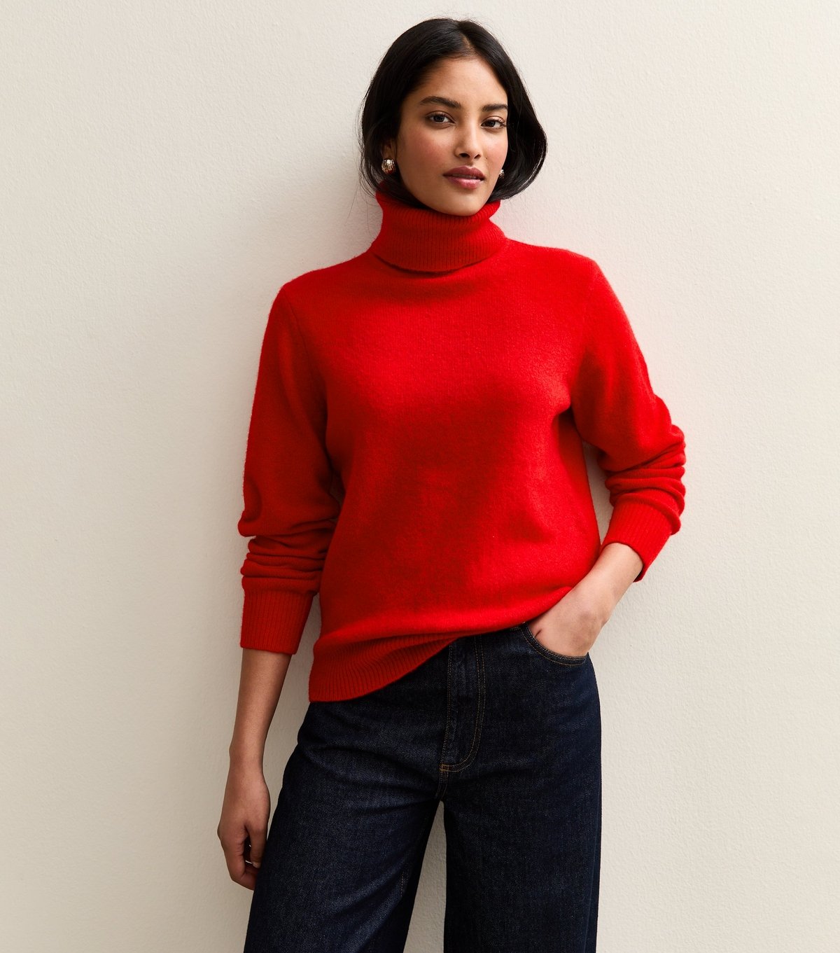 New Look Women's Red Roll Neck Jumper New Look - 1