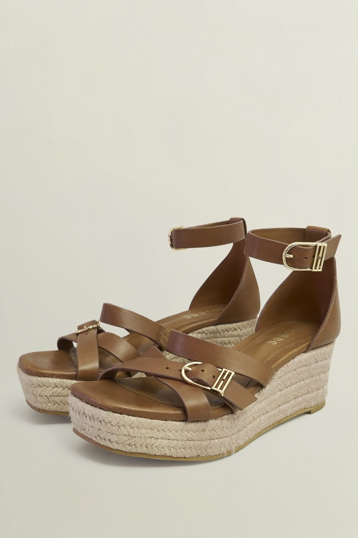 Hobbs London Hobbs London Women's Wedge Ankle Strap Sandal in Light Brown - 4