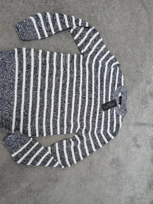 New Look New Look stripe fisherman knitted jumper sweater size S rp£24.99