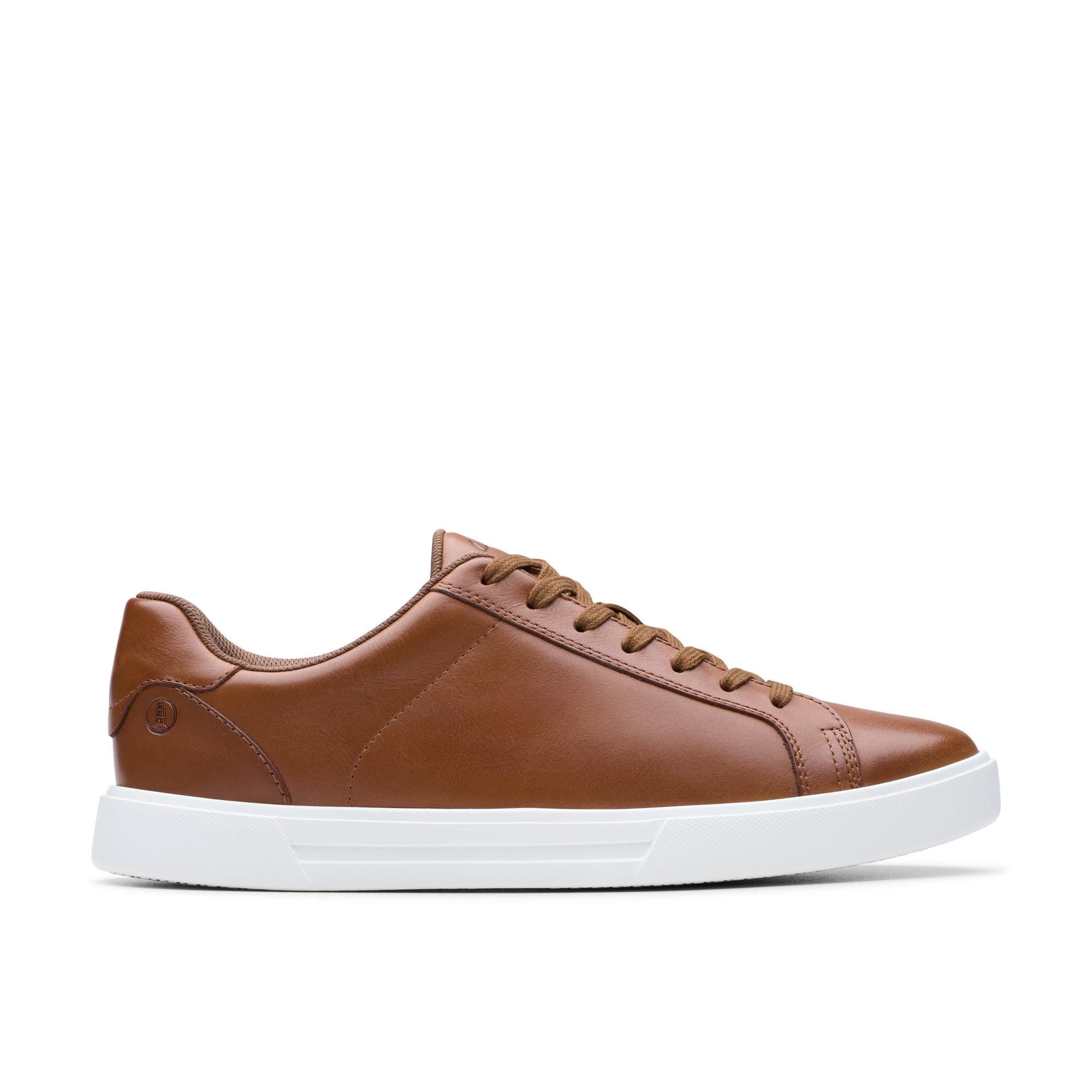 Clarks Clarks Men's Romsey Lace Tan Leather Trainers, Lace Up in Brown