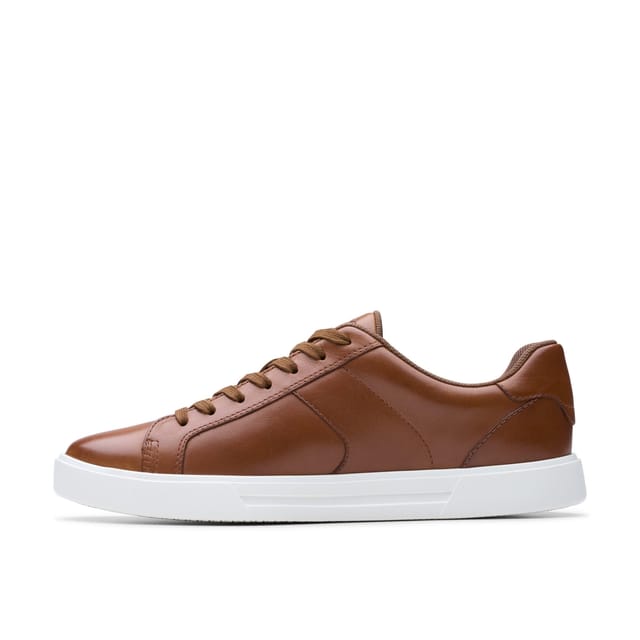 Clarks Clarks Men's Romsey Lace Tan Leather Trainers, Lace Up in Brown - 2