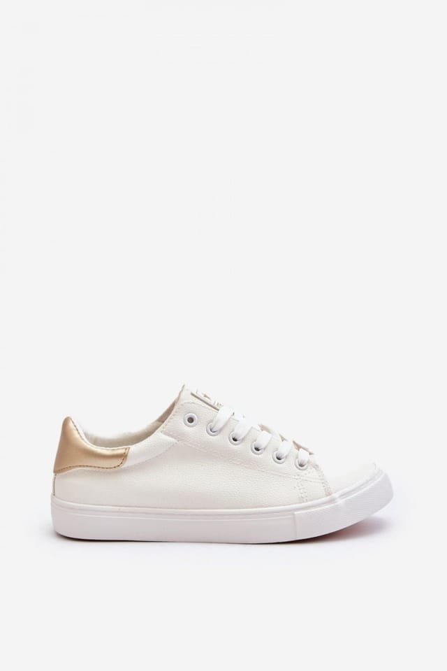 Love Lace Love Lace Women's Classic Lace Up Sneakers Rubber Sole Rounded Toe in White - 2