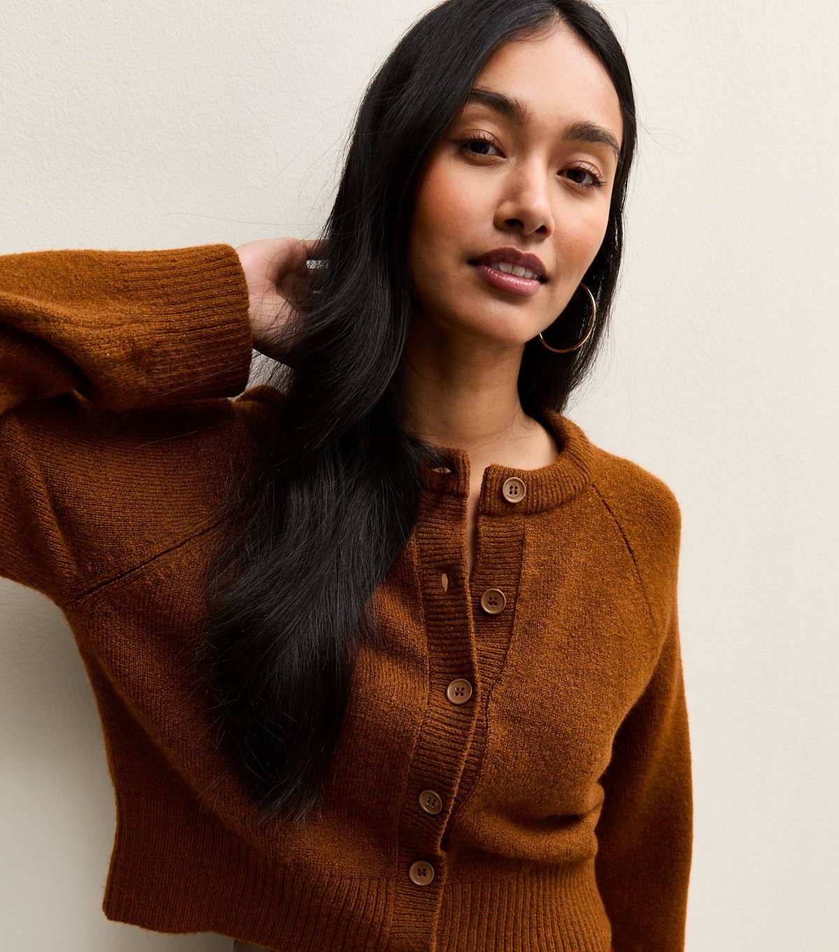 New Look Women's Tan Meet The Jean Raglan Cardigan New Look - 2