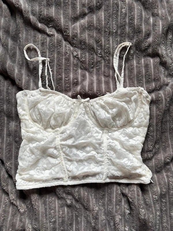 Bershka bershka white lace corset top