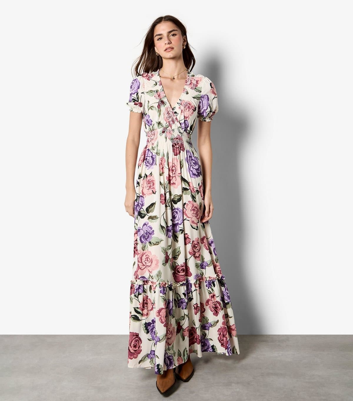 Apricot Women's Pink Floral Print Wrap Maxi Dress Apricot New Look