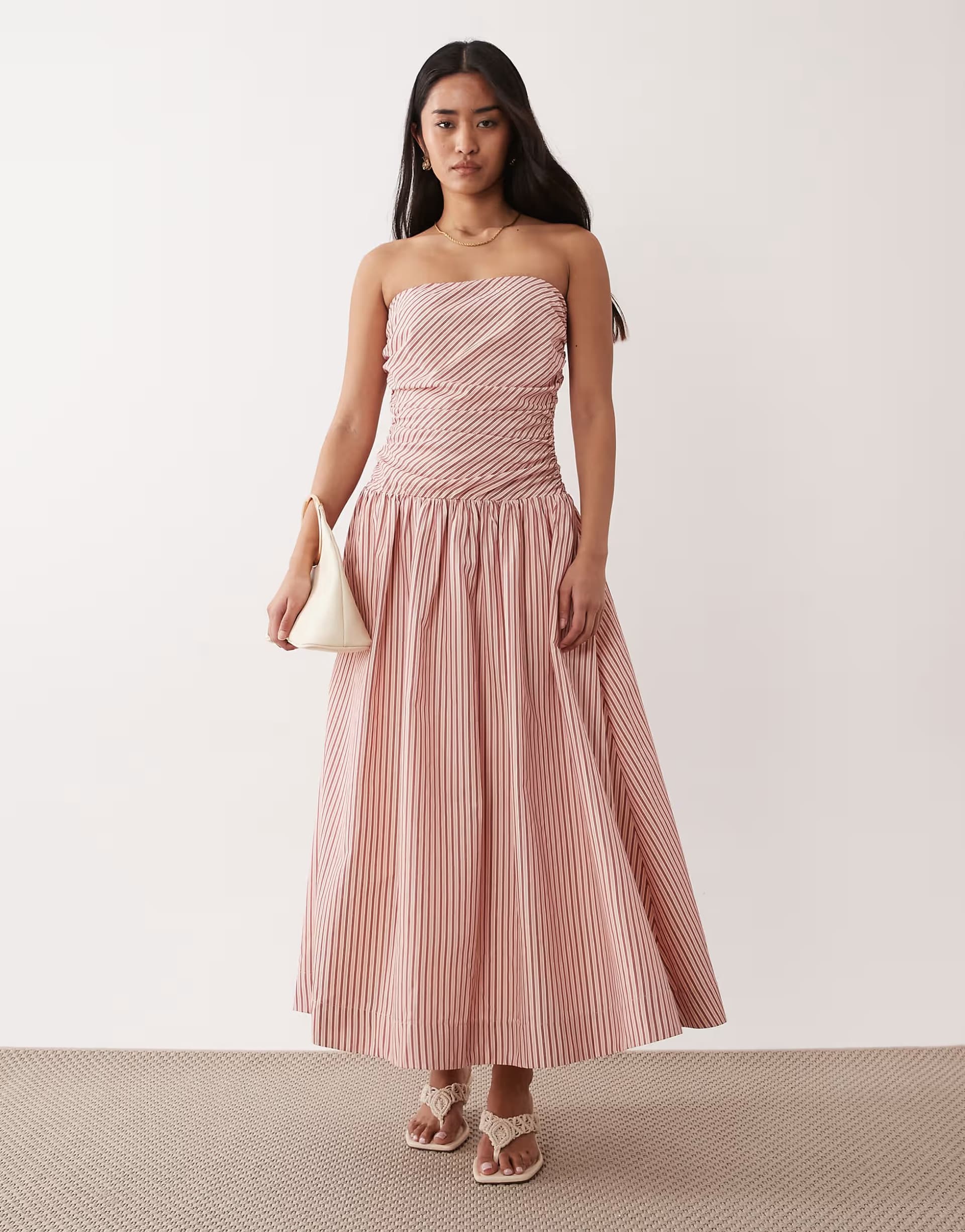 ASOS NIA Mullholland bandau midaxi dress in red stripe