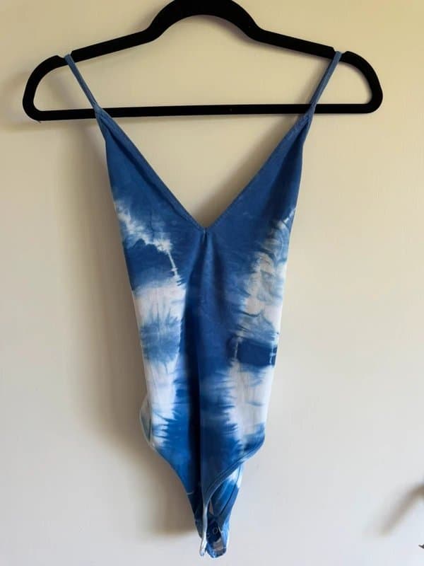 Topshop Topshop Blue Tie-Dye Bodysuit – UK 10