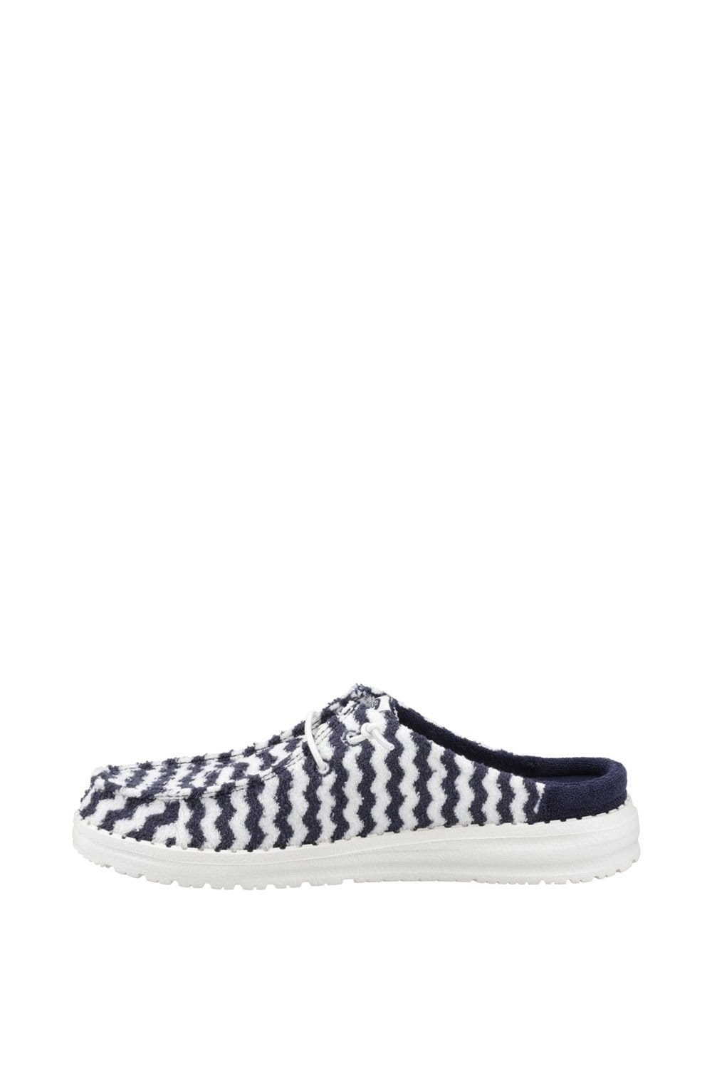 Hey Dude Hey Dude Women's Wendy Slip Terry Stripe Mule in Navy - 4