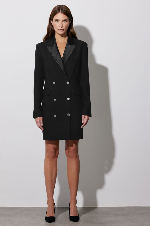 Star By Julien Macdonald Star by Julien Macdonald Women's Tuxedo Button Detail Dress in Black - 3