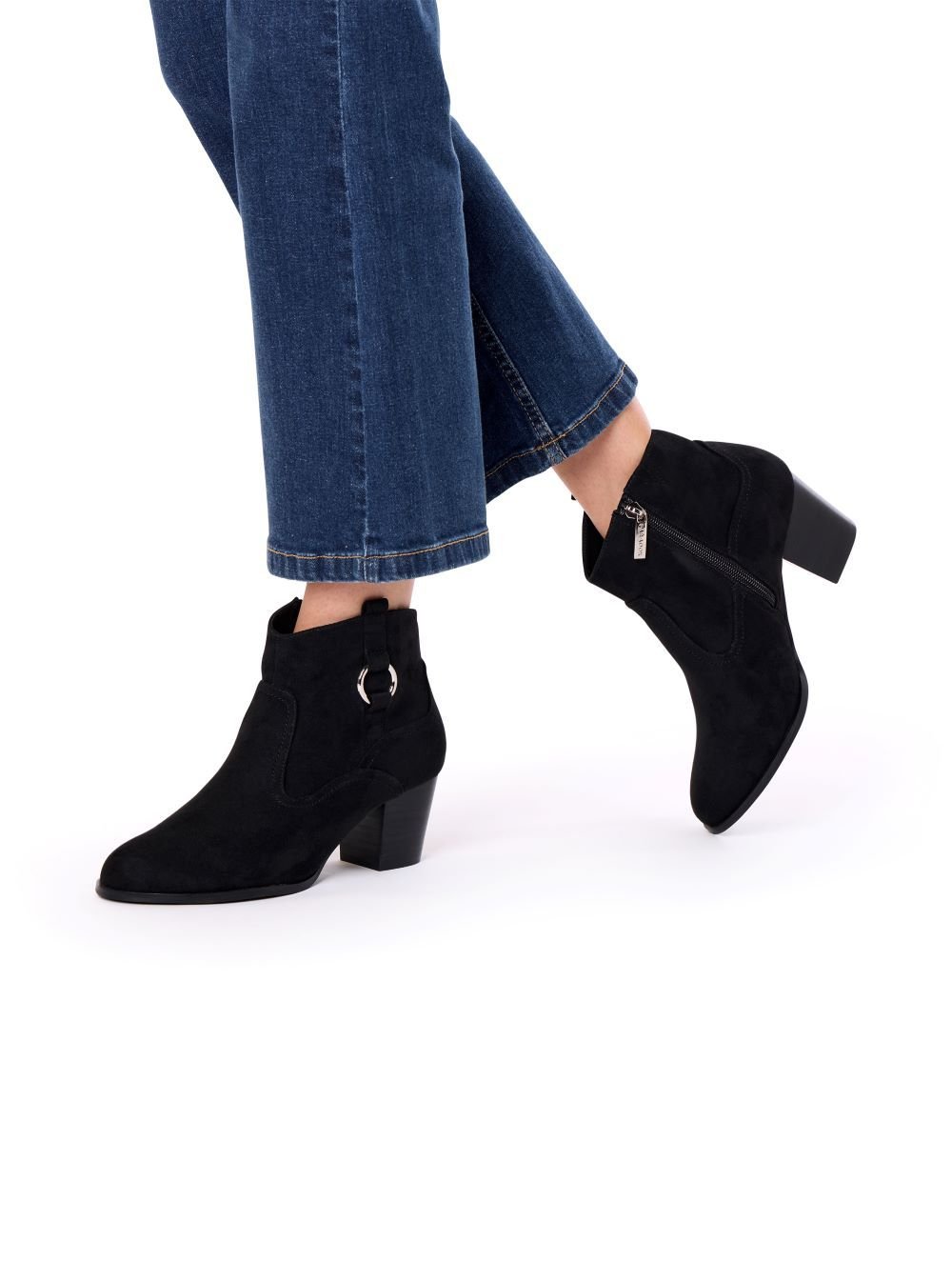 Paradox London Paradox London Women's 'Bexley' Micro Suede Mid Block Heel Ankle Boot in Black - 4