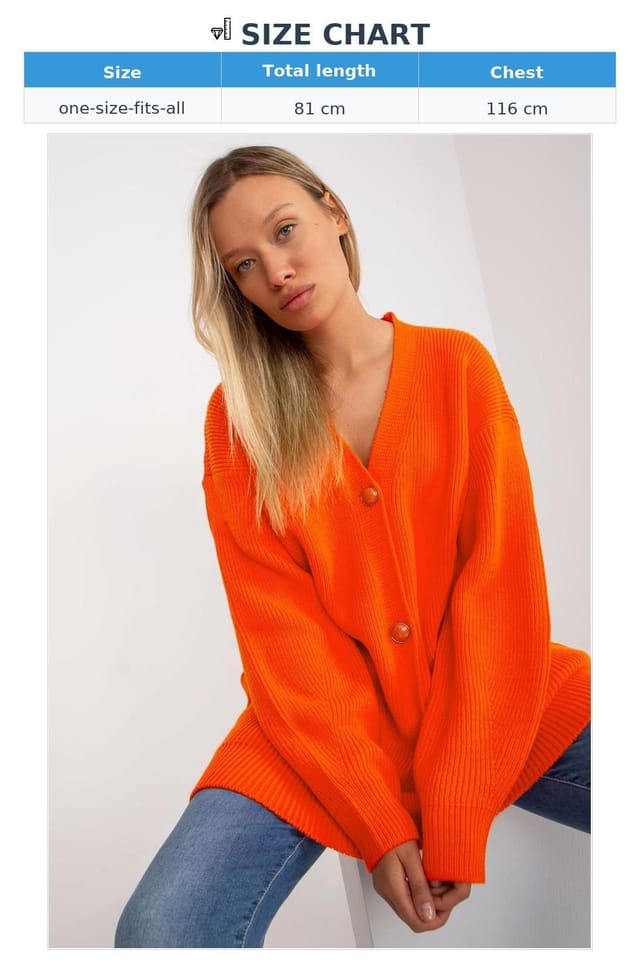 Love Lace Love Lace Women's Extended Cut Button Front Long Sleeve Cardigan in Orange - 3