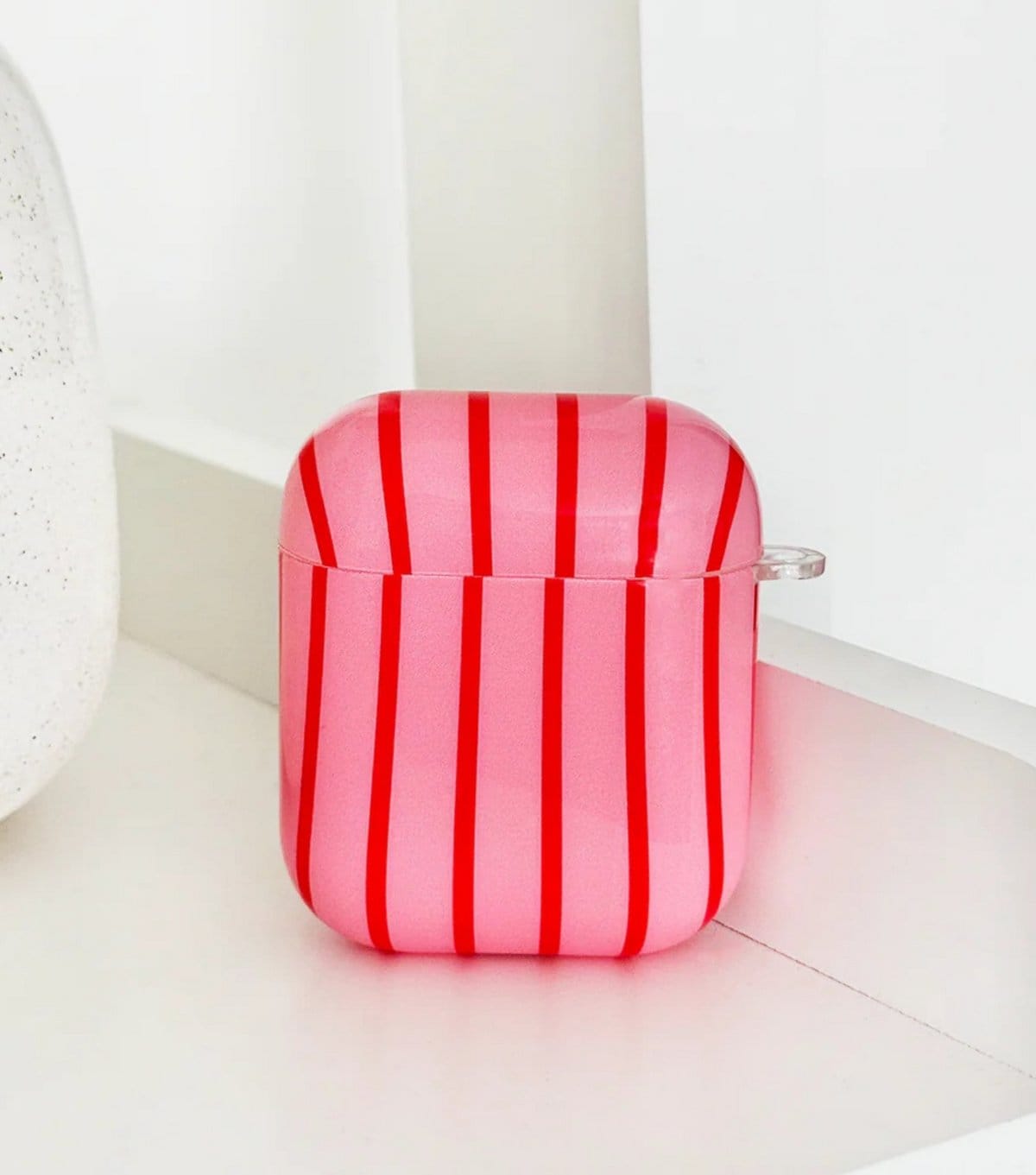Coconut Lane Pink Cherry Stripe Airpods Case Coconut Lane New Look - 1