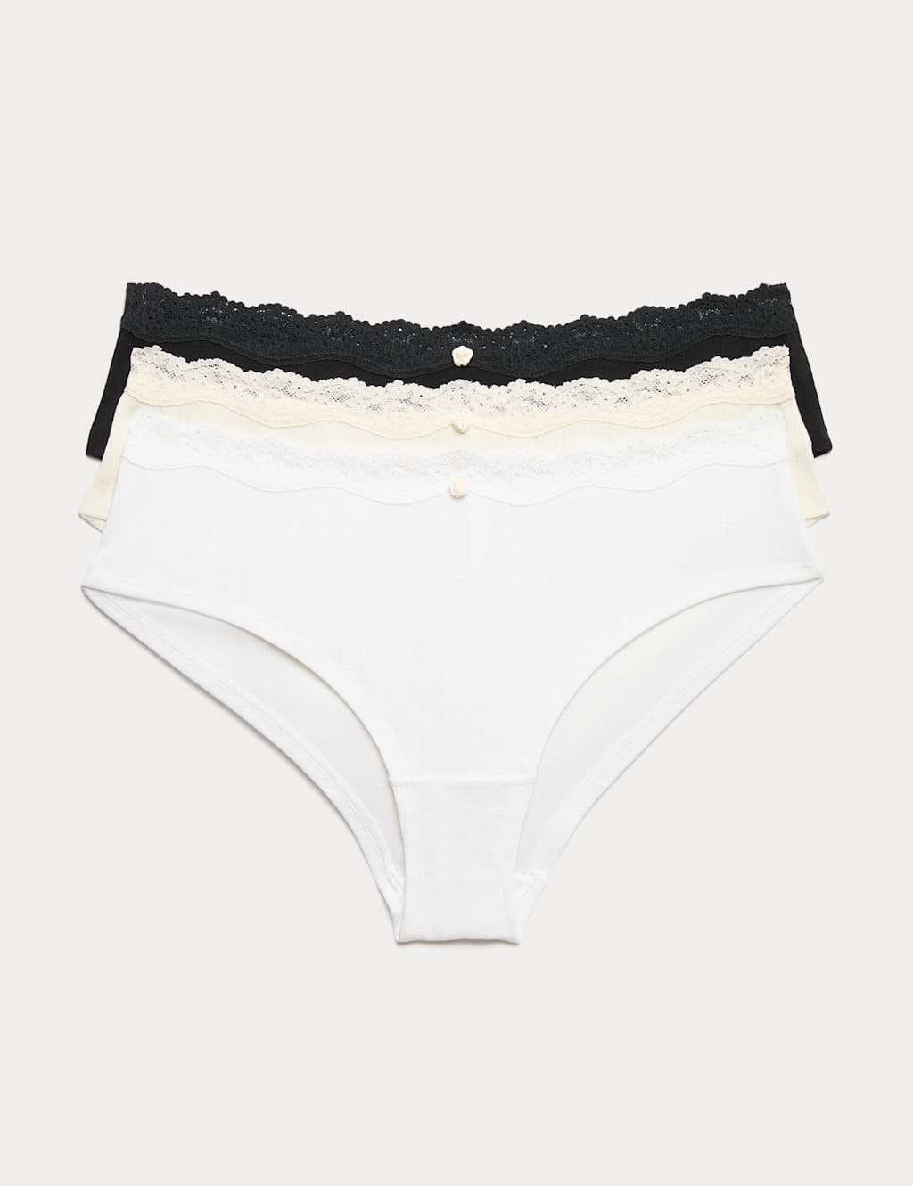Marks & Spencer M&S 3 Pack Pointelle Brazilian Knickers Black Mix