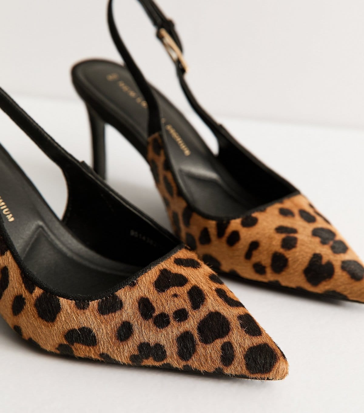 New Look Women's Premium Real Leather Brown Leopard Print Slingback Court Shoes New Look - 4