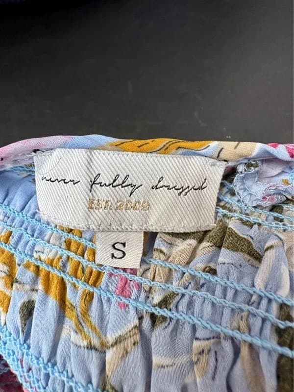 Never Fully Dressed Never Fully Dressed Blue Floral Shirted Mini Dress