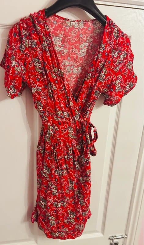 Shein Shein plunge wrap holiday beach wedding party dress 10-12 same day post