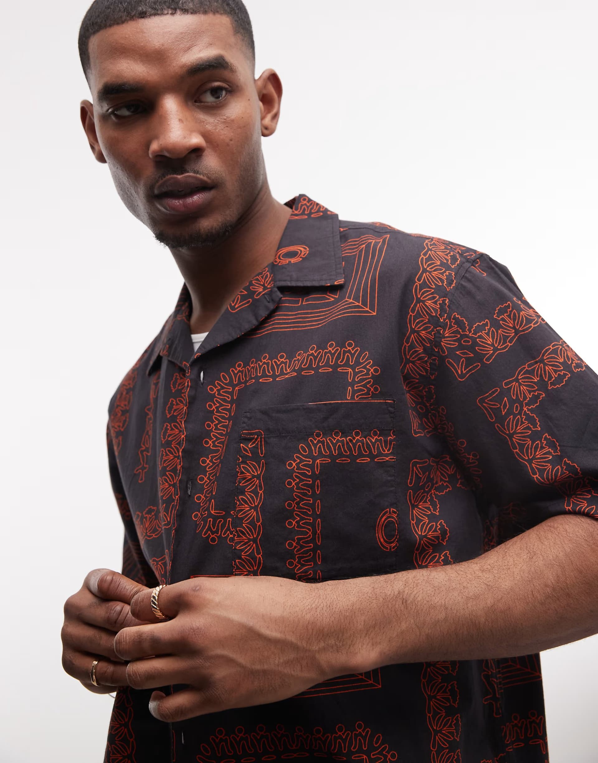 ASOS Element printed shirt in black