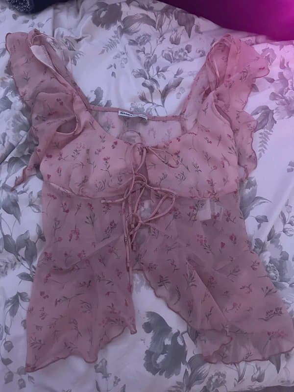 Bershka berskha floral tie up top