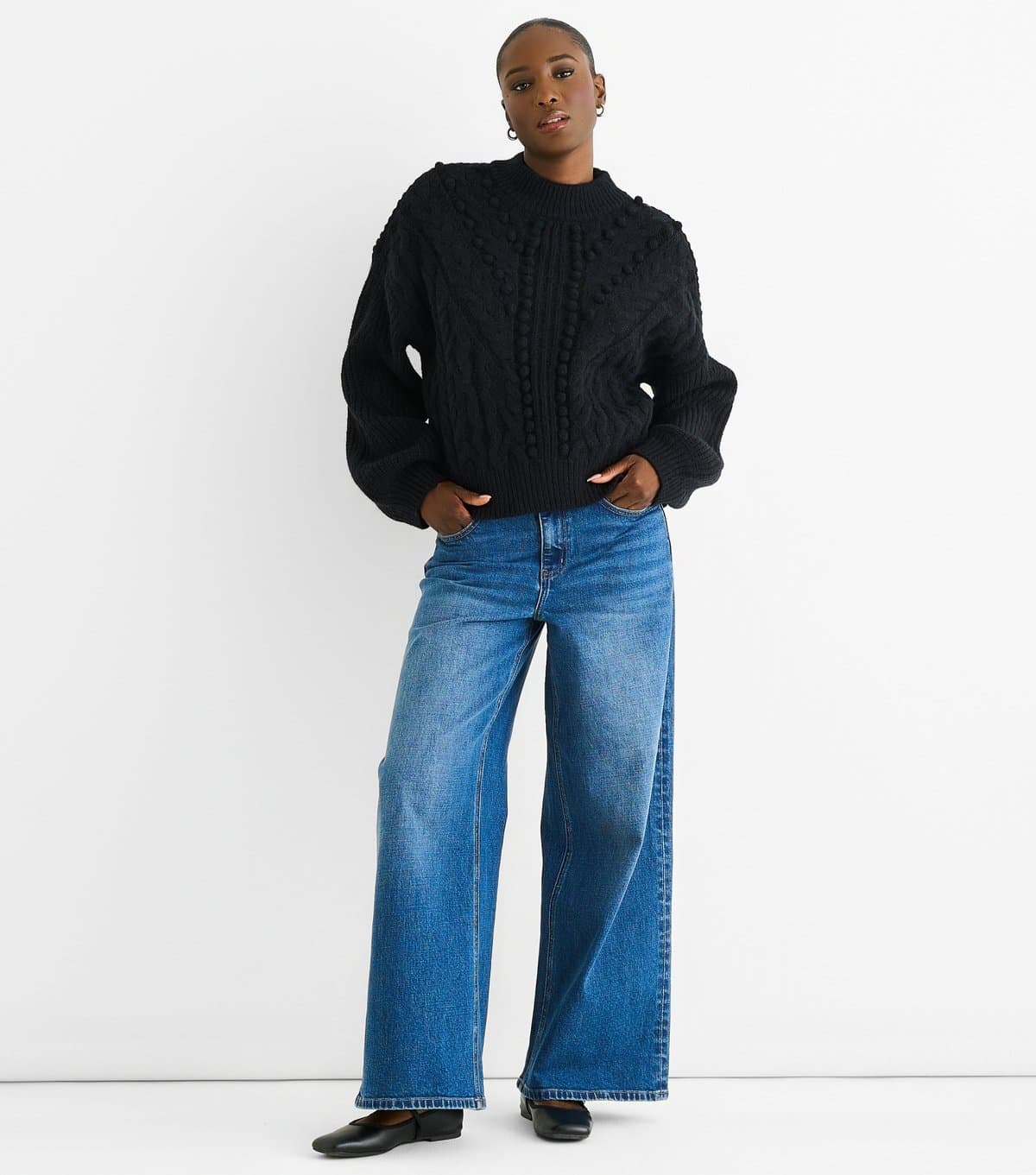 Gini London Gini London Black Textured Knit Jumper