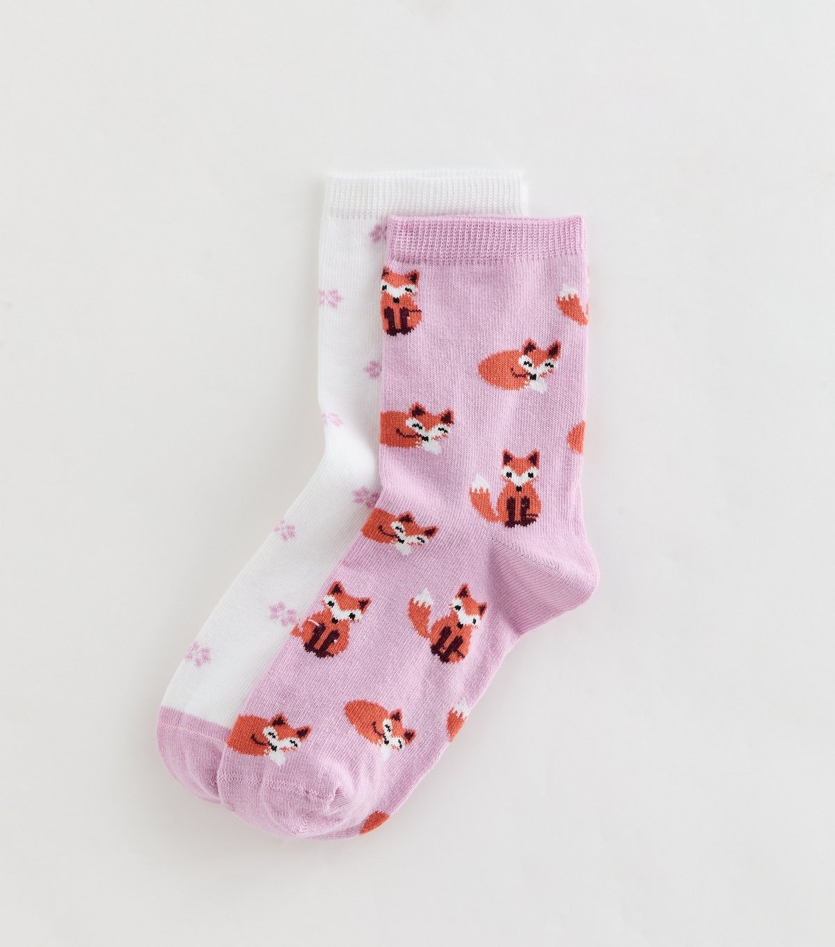 New Look Pack of 2 White and Pink Patterned Socks New Look - 1