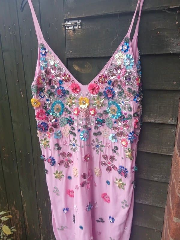 ASOS Asos salon 3D embellished flower dress size 8