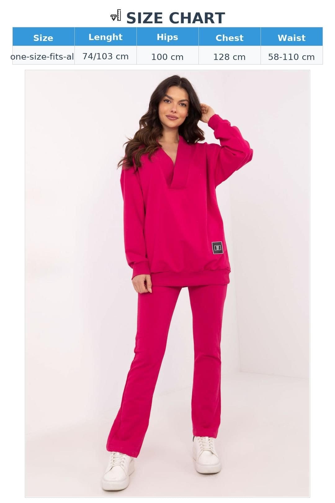 Love Lace Love Lace Women's Wrap Neck Blouse Wide Waist Trouser Set in Fuchsia - 4