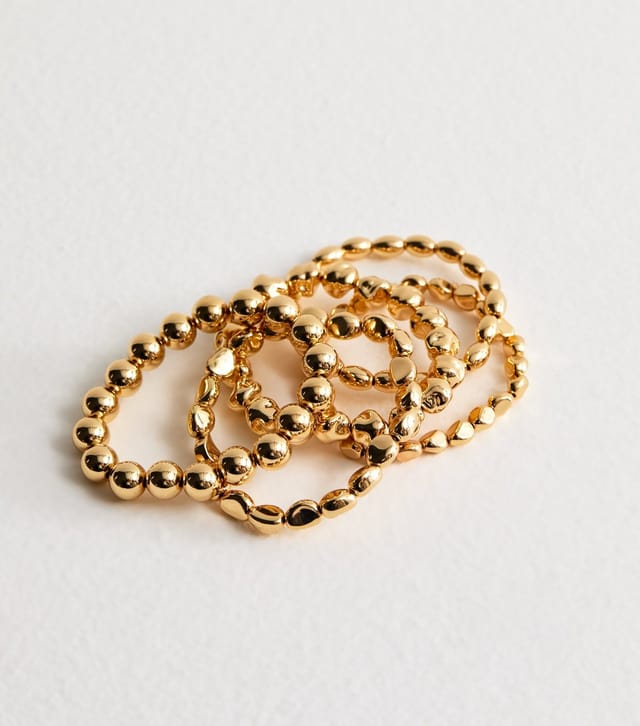 New Look Pack of 5 Gold Tone Beaded Stretch Bracelets New Look - 3