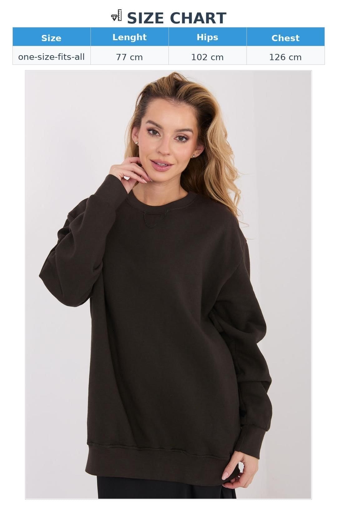 Love Lace Love Lace Women's Soft Cotton Elastane Round Neck Sweatshirt in Brown - 4