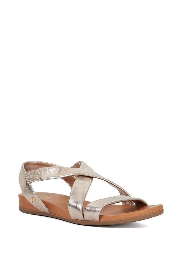 Dune London Dune London Women's Wide Fit 'Landies' Leather Sandals in Metallics - 2