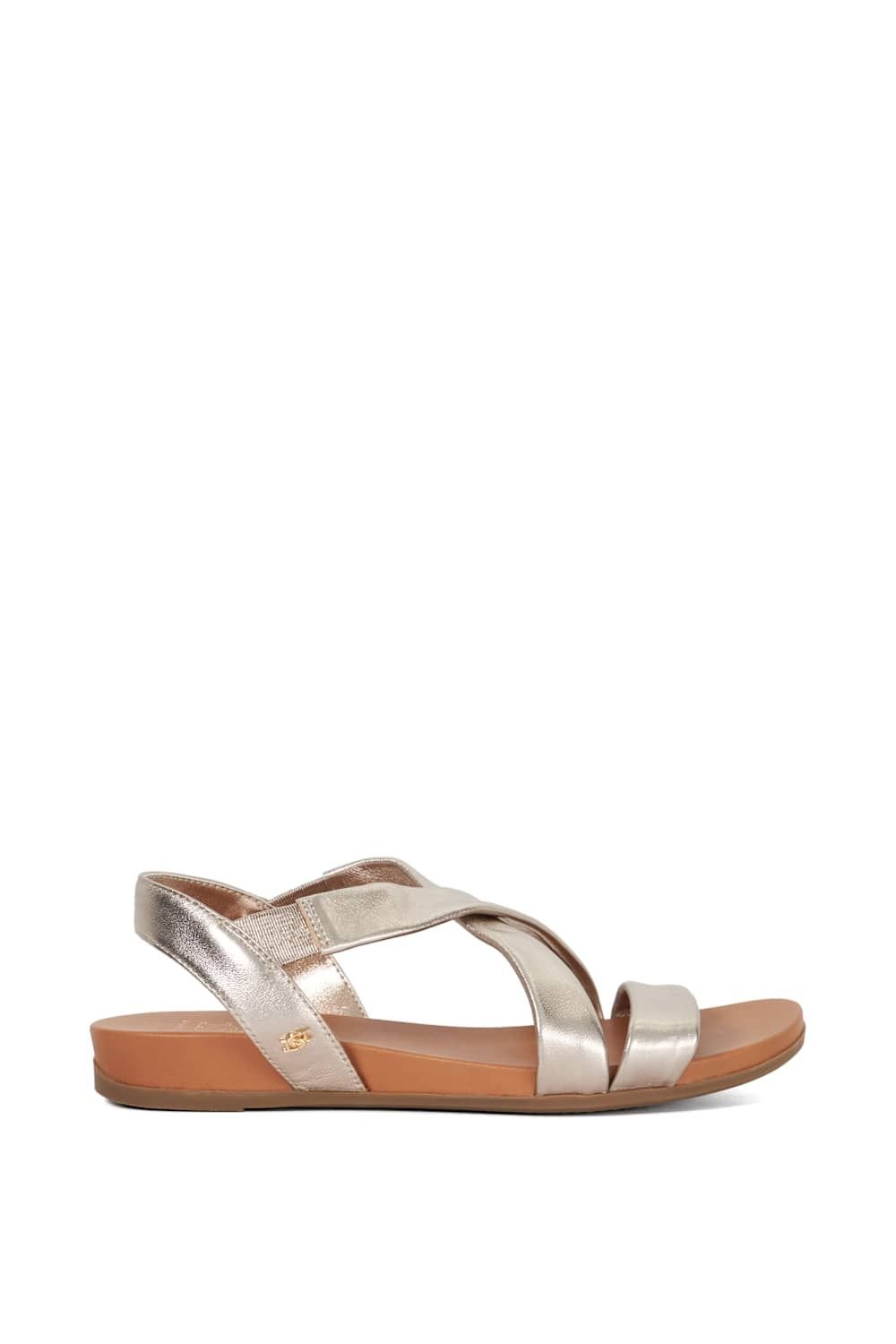 Dune London Dune London Women's Wide Fit 'Landies' Leather Sandals in Metallics - 3