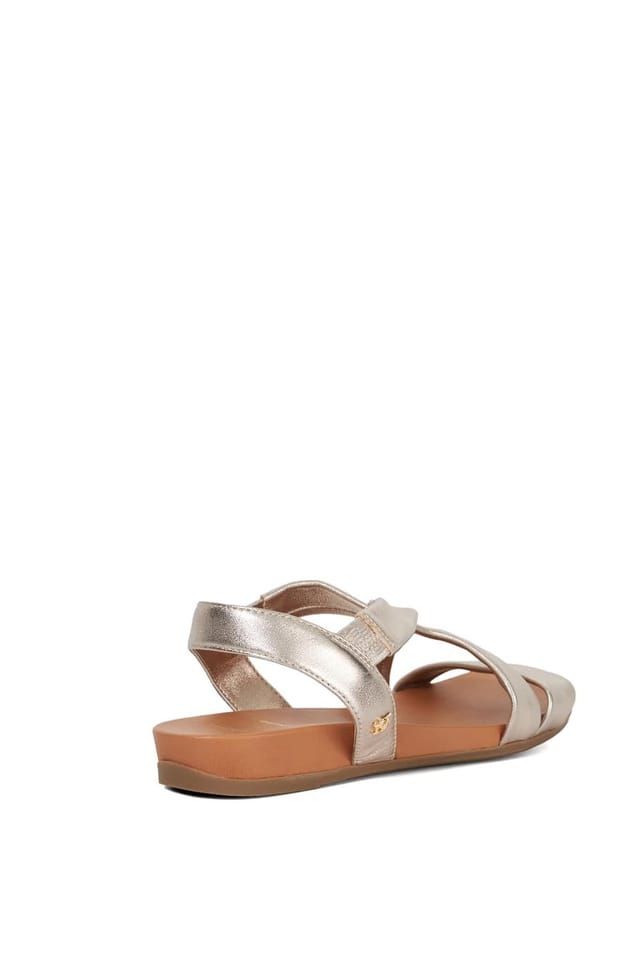 Dune London Dune London Women's Wide Fit 'Landies' Leather Sandals in Metallics - 3