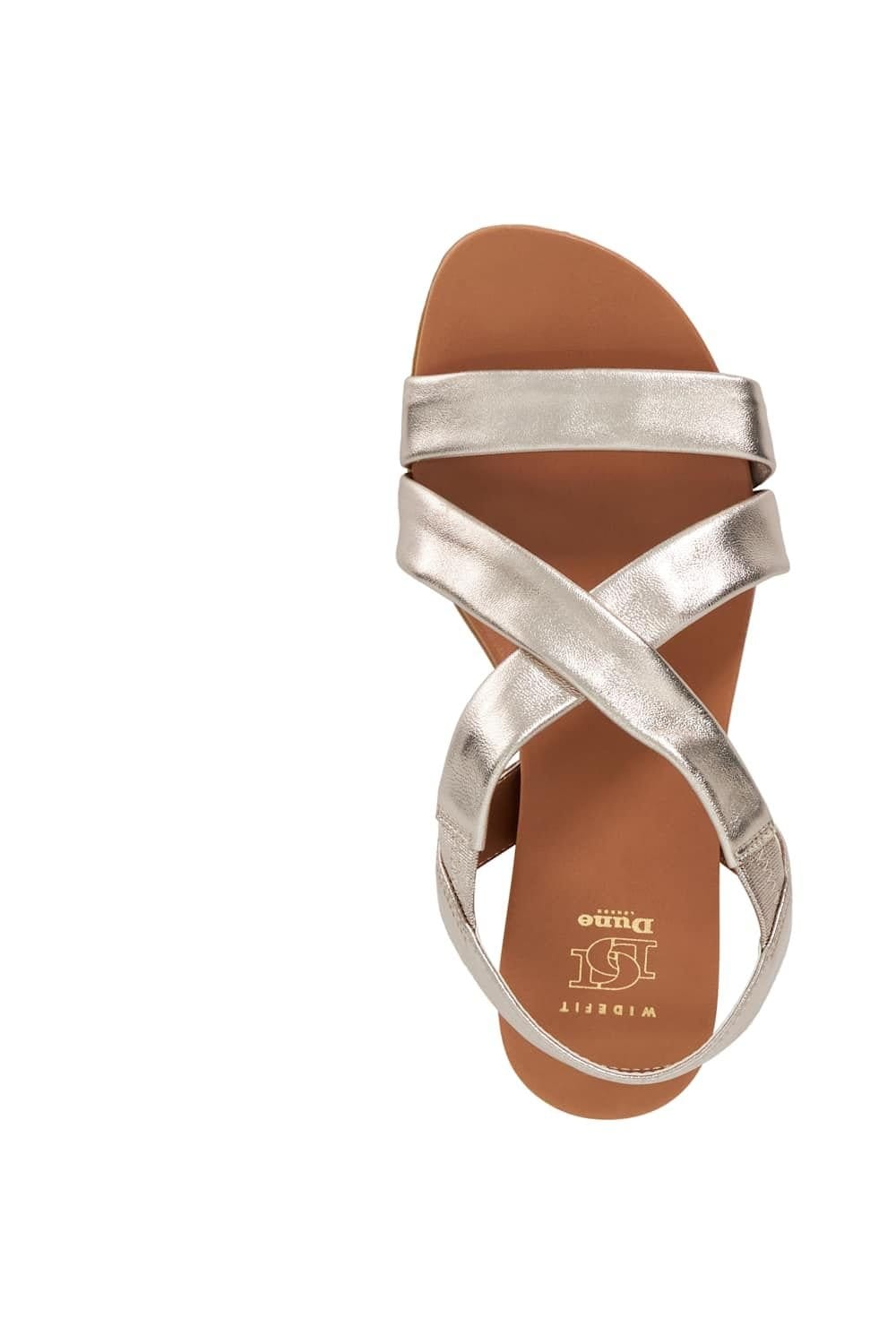 Dune London Dune London Women's Wide Fit 'Landies' Leather Sandals in Metallics - 4
