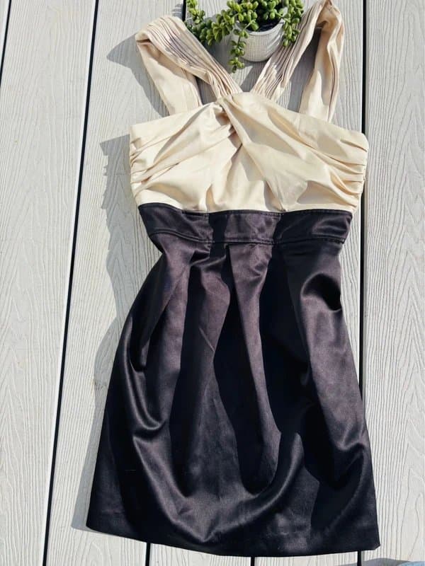 New Look #Y2K#new look#black#beige# halter neck#mini dress#size 10