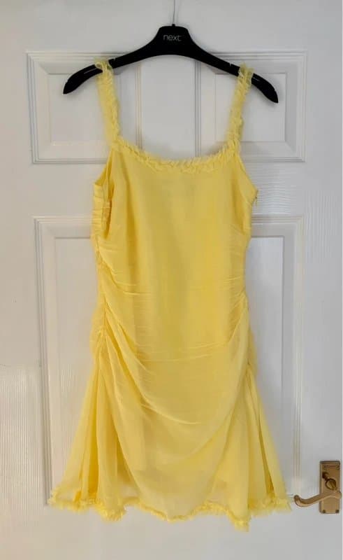 ASOS Design ASOS Design lemon yellow chiffon mini dress - size 8