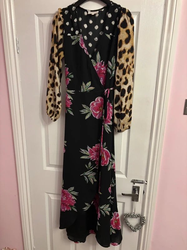 Dancing Leopard Dancing leopard plunge wrap dress wedding party holiday 12 same day post - 1