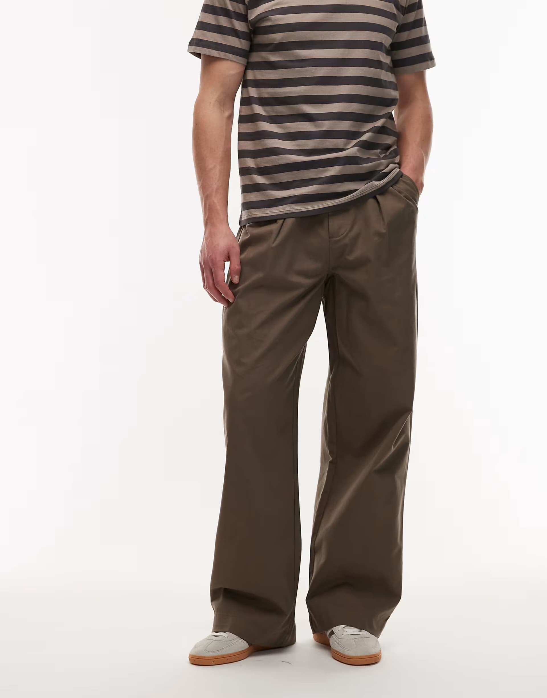 ASOS AllSaints Conway tailored trouser in brown