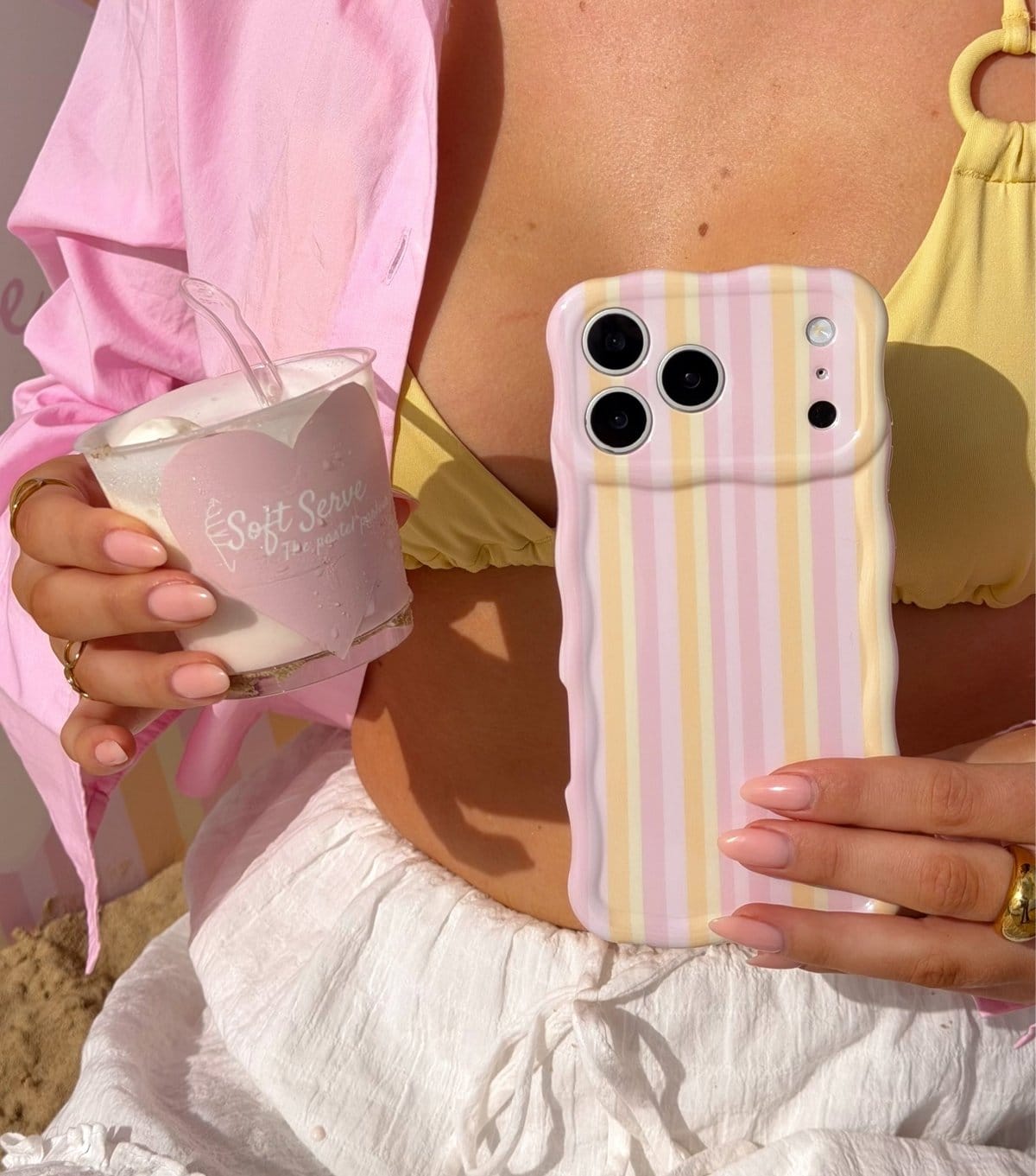 Coconut Lane Multicolour Striped Wavy Phone Case Coconut Lane New Look - 4